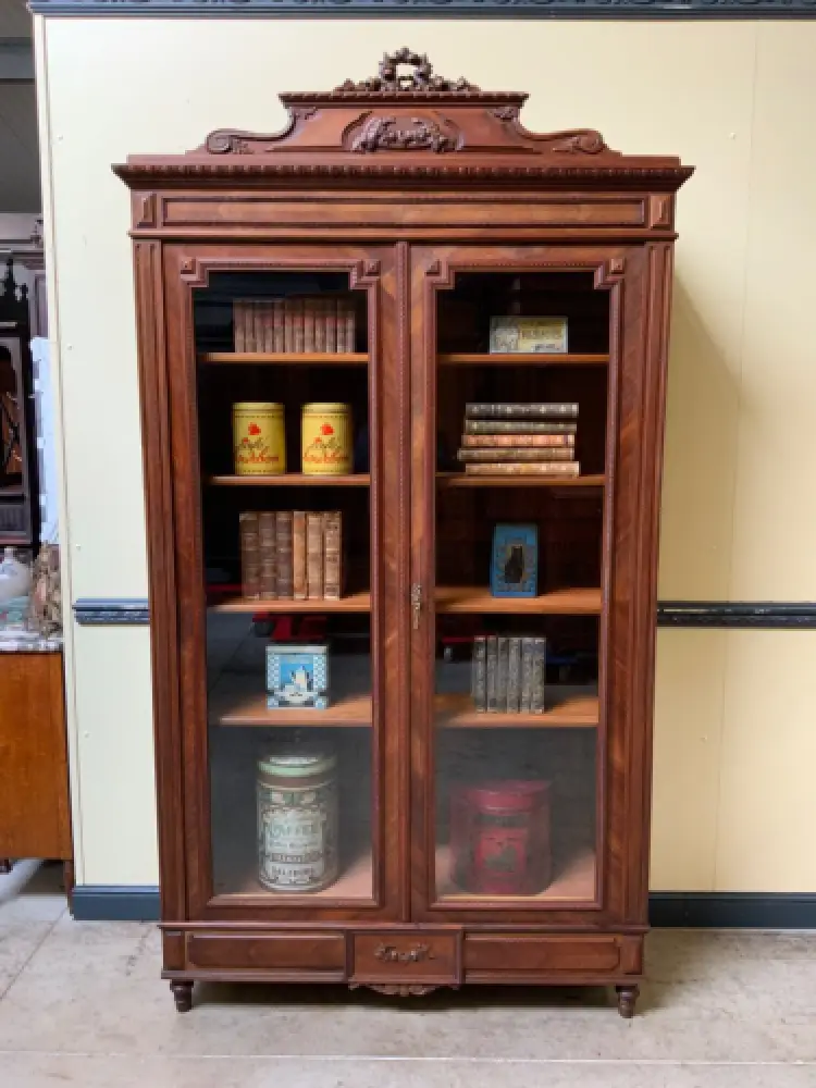 Antiker Jugendstil Geschirrschrank, Vitrine, Bücherschrank - Lieferung möglich! 0