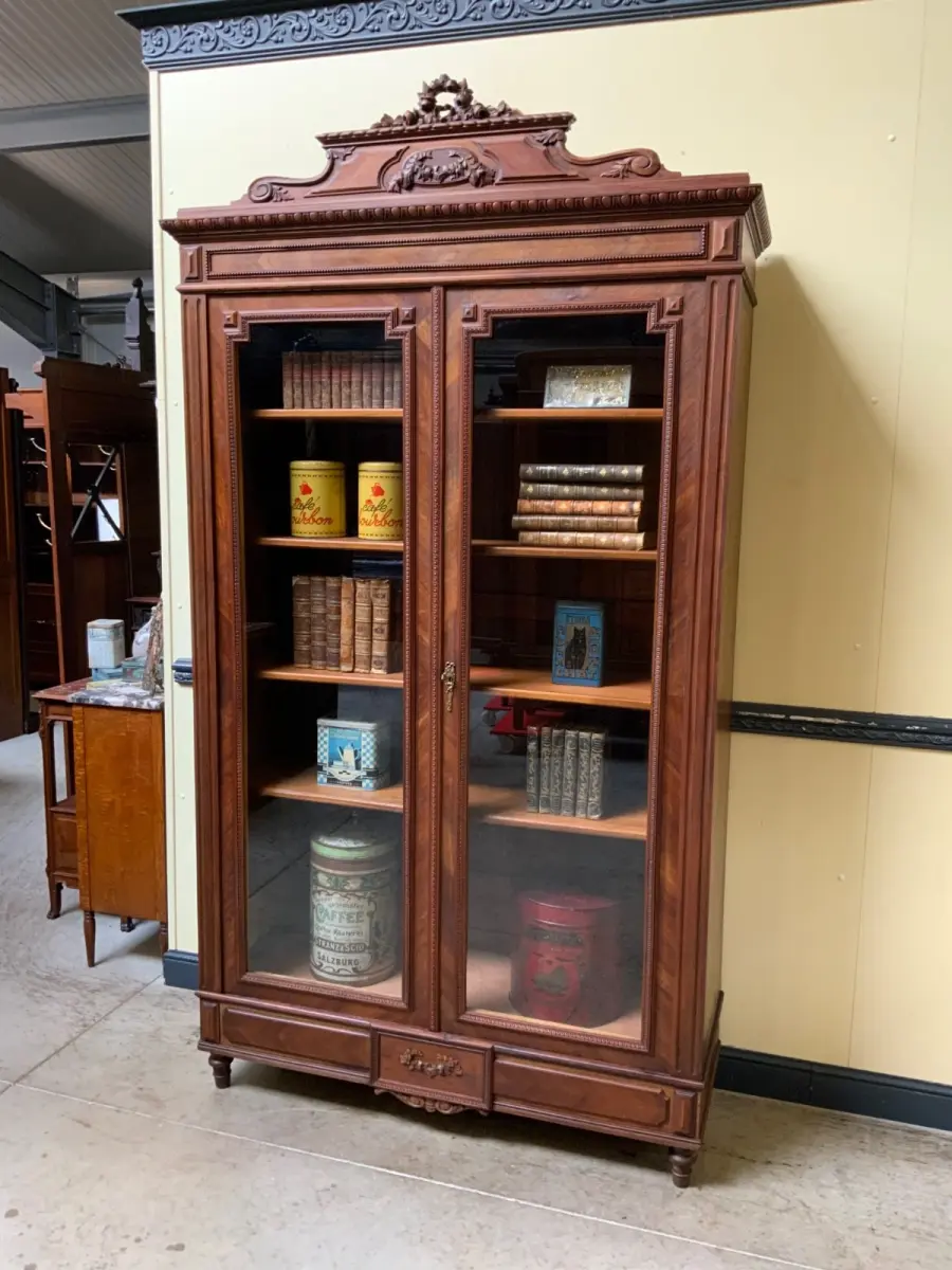 Antiker Jugendstil Geschirrschrank, Vitrine, Bücherschrank - Lieferung möglich! 1