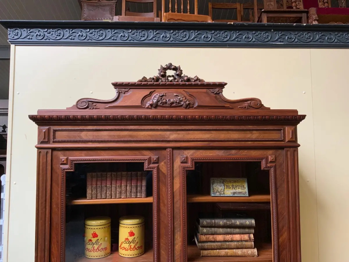 Antiker Jugendstil Geschirrschrank, Vitrine, Bücherschrank - Lieferung möglich! 12