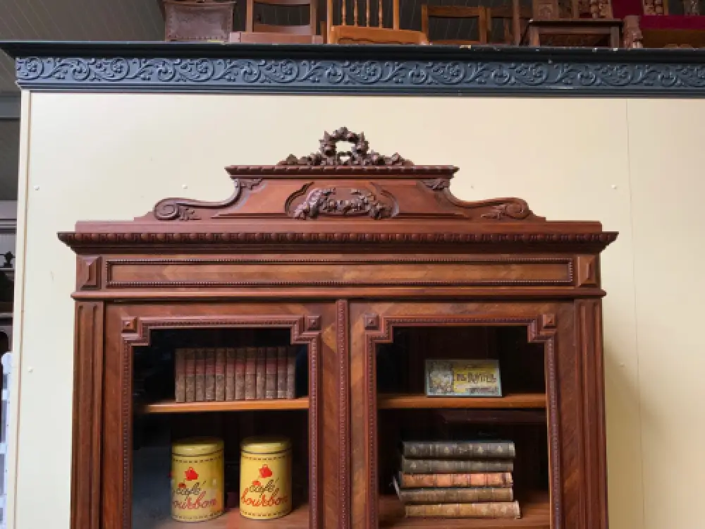 Antiker Jugendstil Geschirrschrank, Vitrine, Bücherschrank - Lieferung möglich! 12