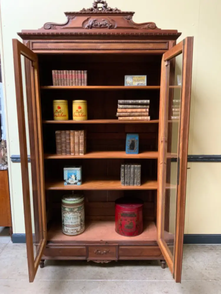 Antiker Jugendstil Geschirrschrank, Vitrine, Bücherschrank - Lieferung möglich! 15