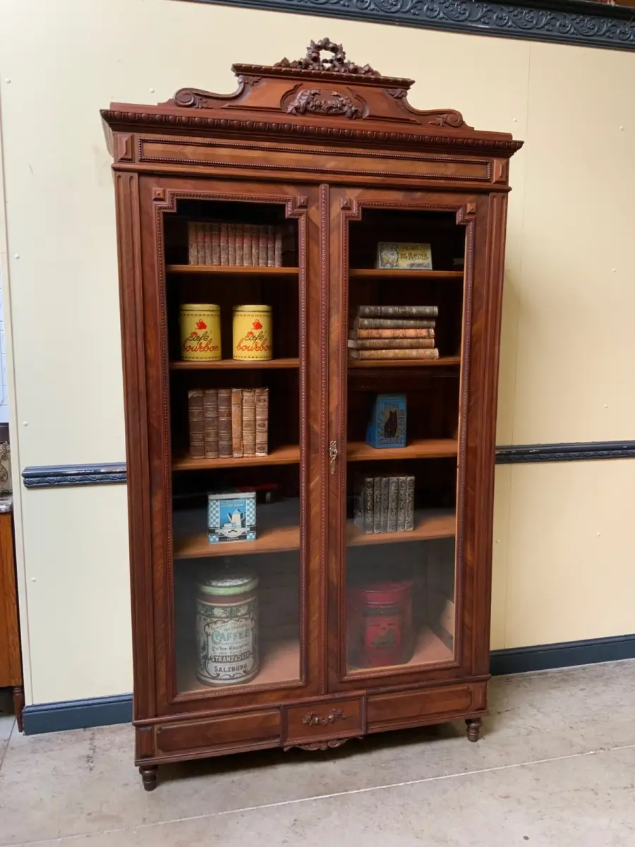 Antiker Jugendstil Geschirrschrank, Vitrine, Bücherschrank - Lieferung möglich! 2