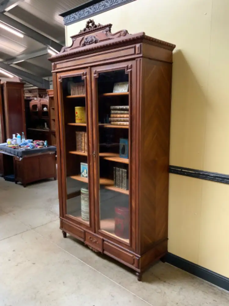 Antiker Jugendstil Geschirrschrank, Vitrine, Bücherschrank - Lieferung möglich! 3