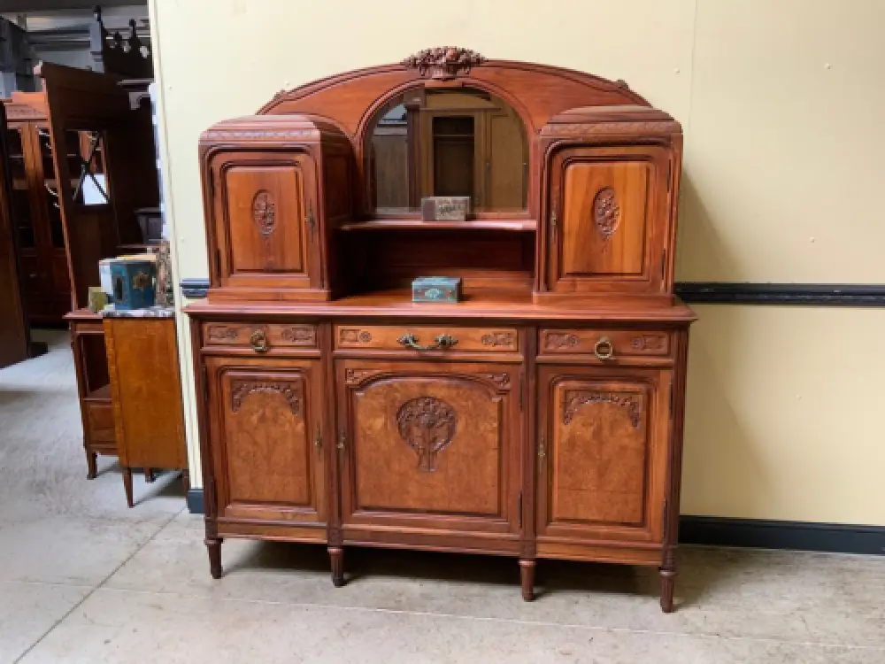 Antik - Buffet, Vitrine, Kredenz, Nußbaum, - Jugendstil -  Lieferung möglich! 1