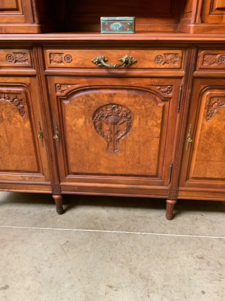 Antik - Buffet, Vitrine, Kredenz, Nußbaum, - Jugendstil -  Lieferung möglich! 15