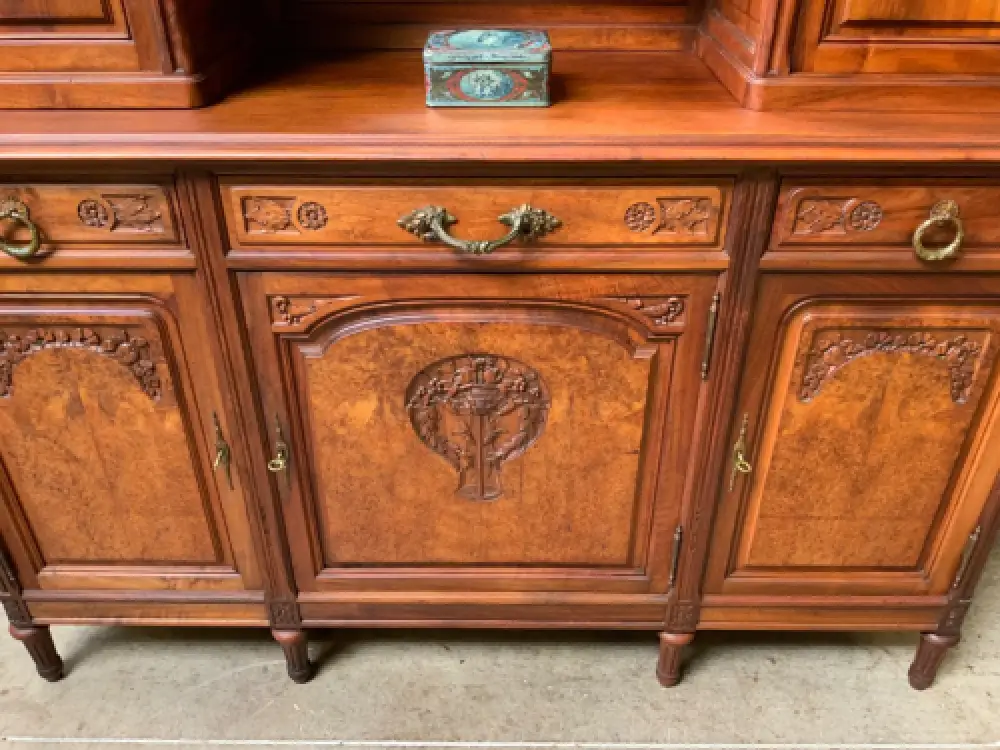 Antik - Buffet, Vitrine, Kredenz, Nußbaum, - Jugendstil -  Lieferung möglich! 16