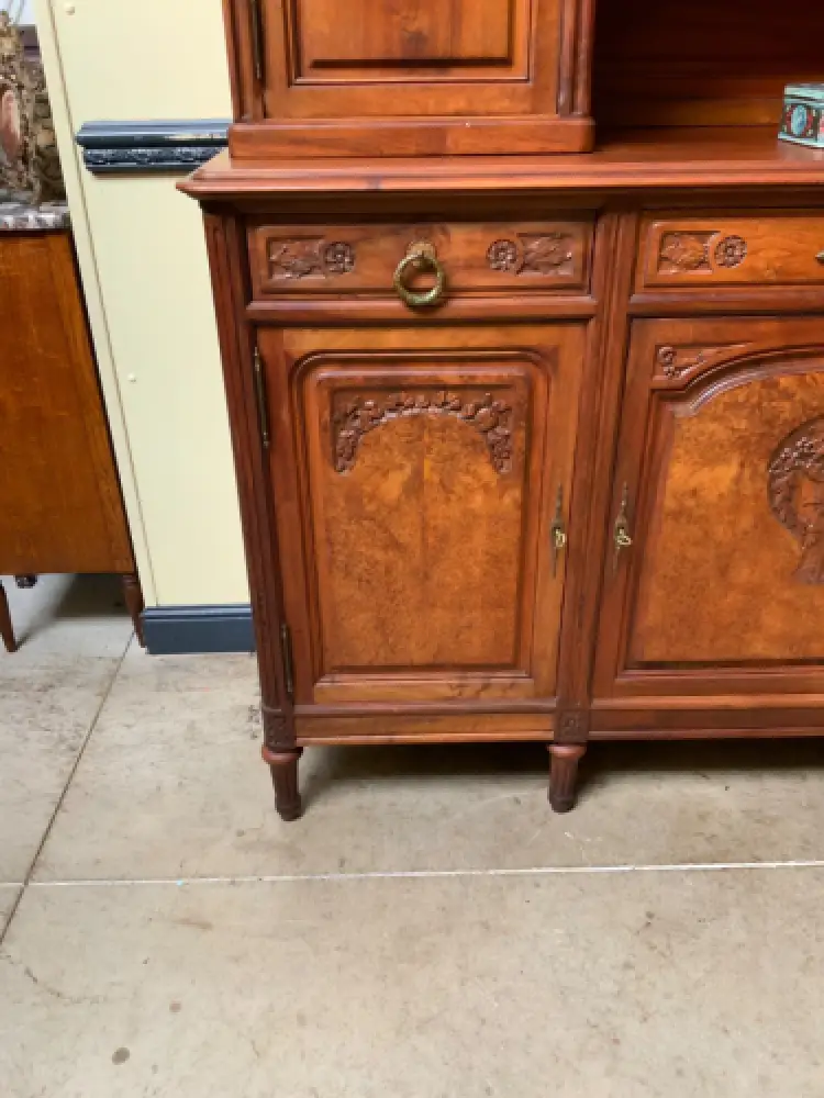 Antik - Buffet, Vitrine, Kredenz, Nußbaum, - Jugendstil -  Lieferung möglich! 17
