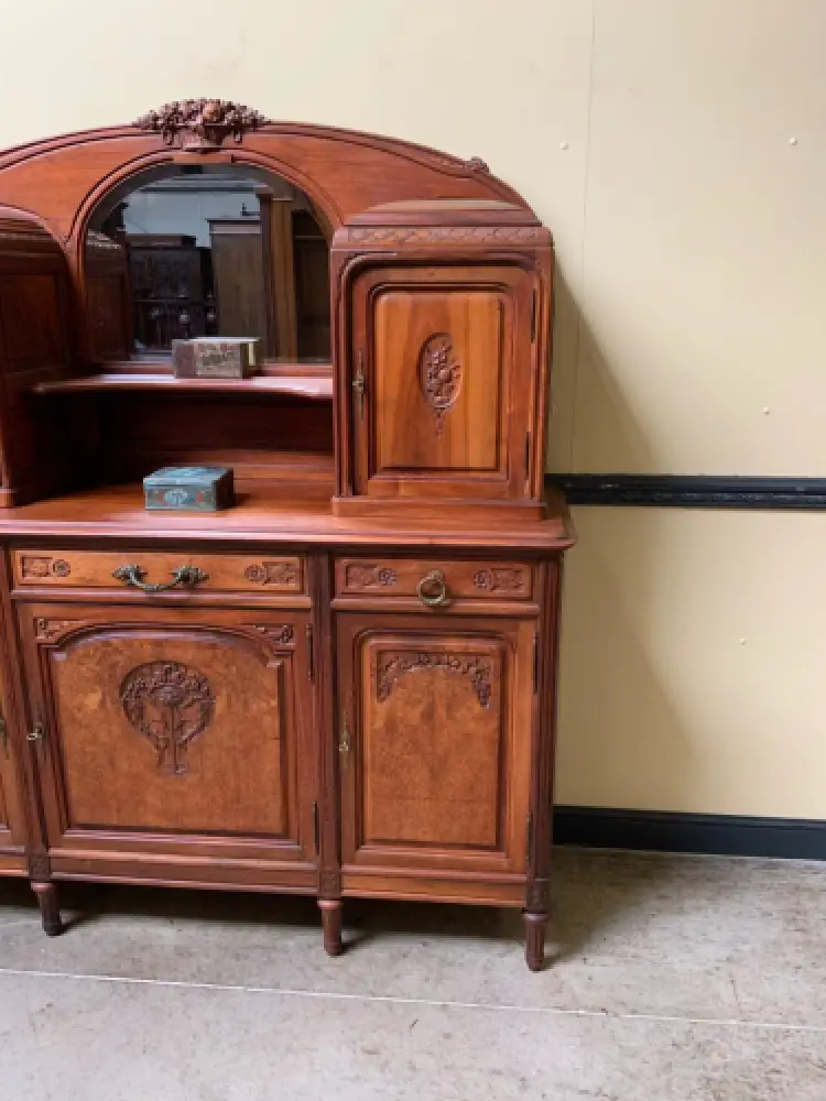 Antik - Buffet, Vitrine, Kredenz, Nußbaum, - Jugendstil -  Lieferung möglich! 19