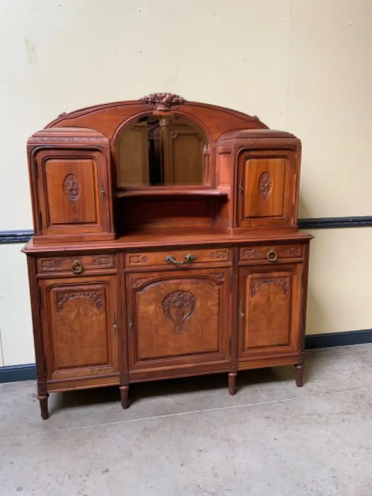Antik - Buffet, Vitrine, Kredenz, Nußbaum, - Jugendstil -  Lieferung möglich! 21