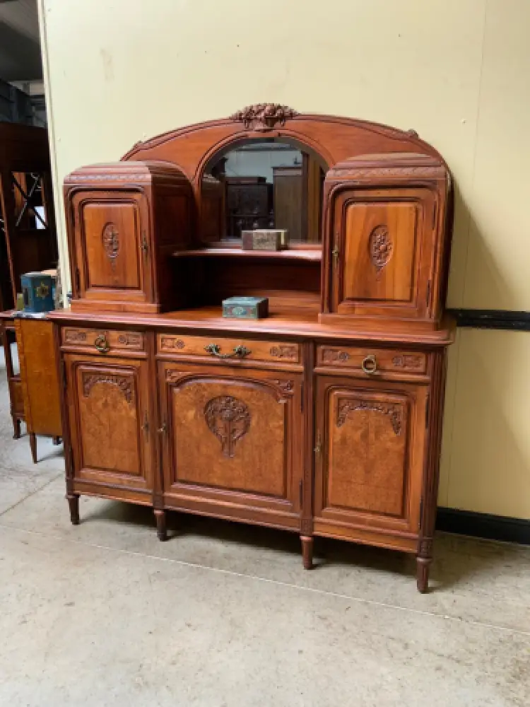 Antik - Buffet, Vitrine, Kredenz, Nußbaum, - Jugendstil -  Lieferung möglich! 5