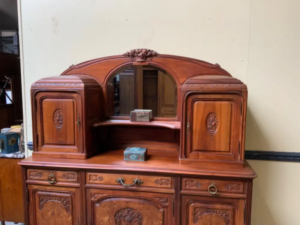 Antik - Buffet, Vitrine, Kredenz, Nußbaum, - Jugendstil -  Lieferung möglich! 7