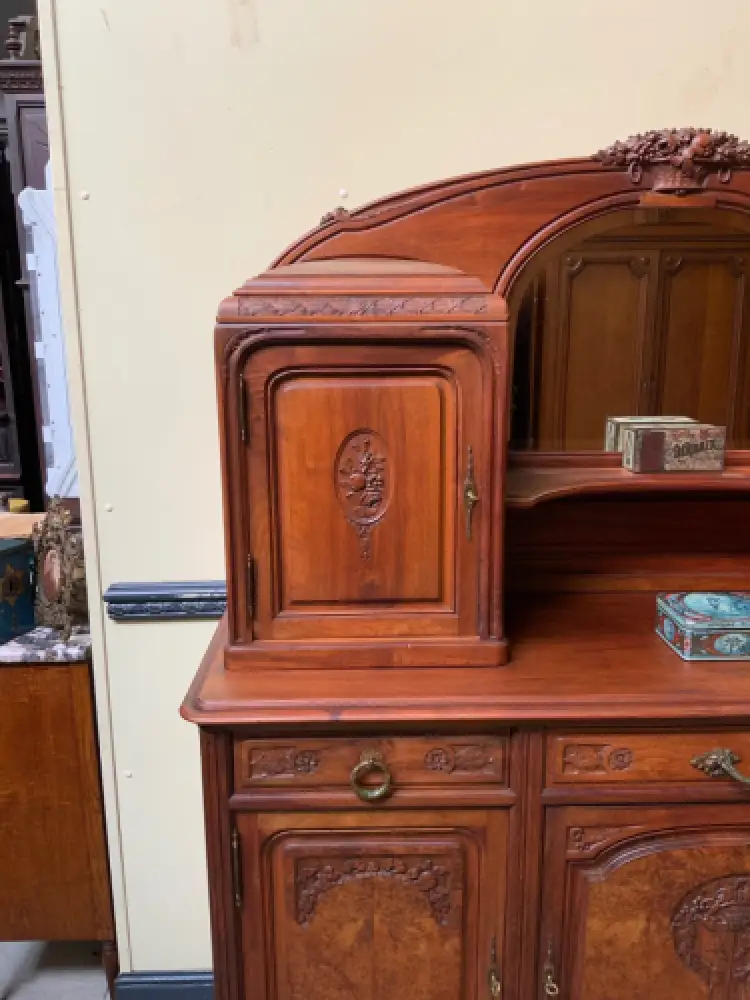 Antik - Buffet, Vitrine, Kredenz, Nußbaum, - Jugendstil -  Lieferung möglich! 9