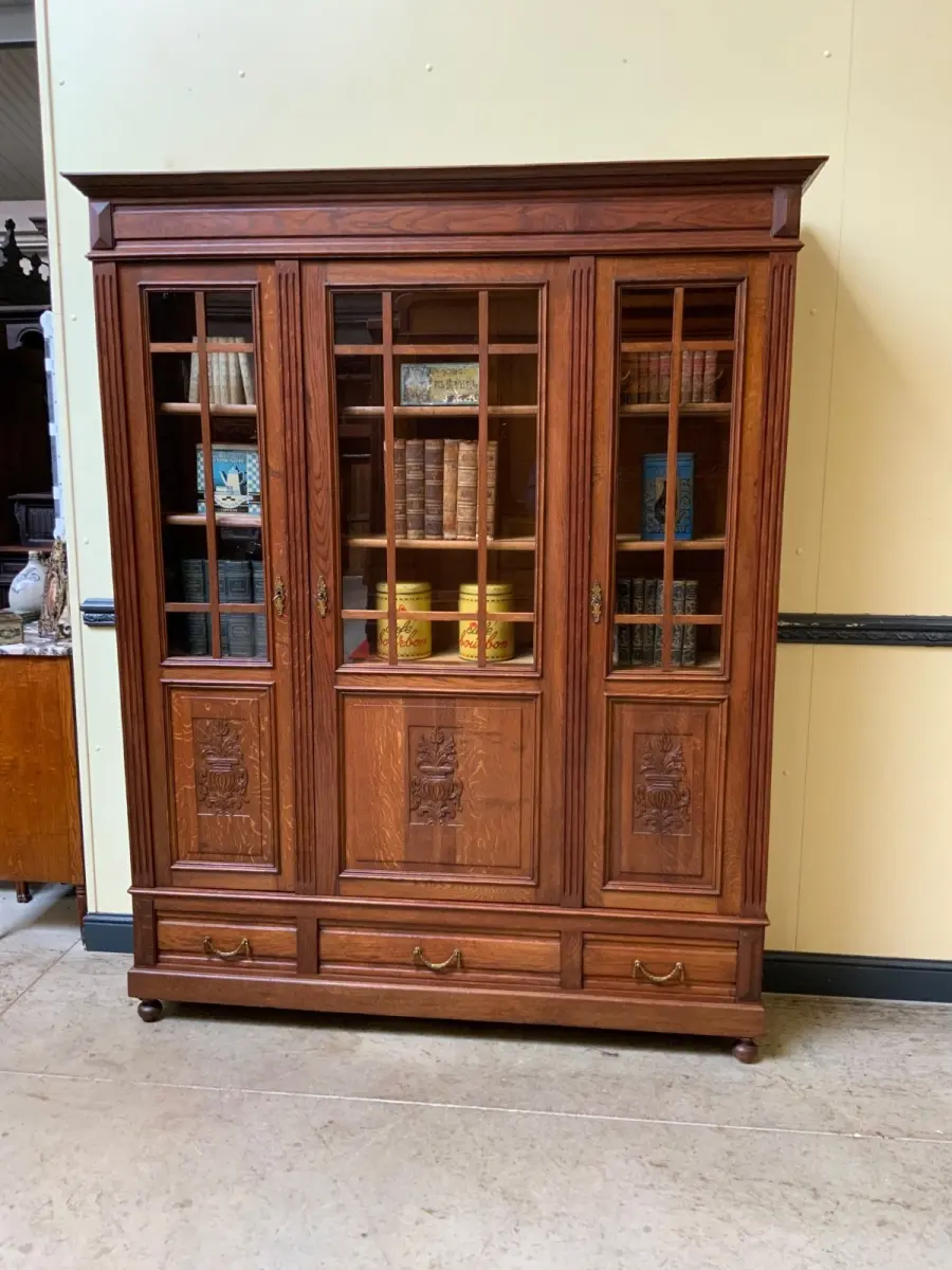 Antik - Bücherschrank, Vitrine - Jugendstil - Lieferung möglich!