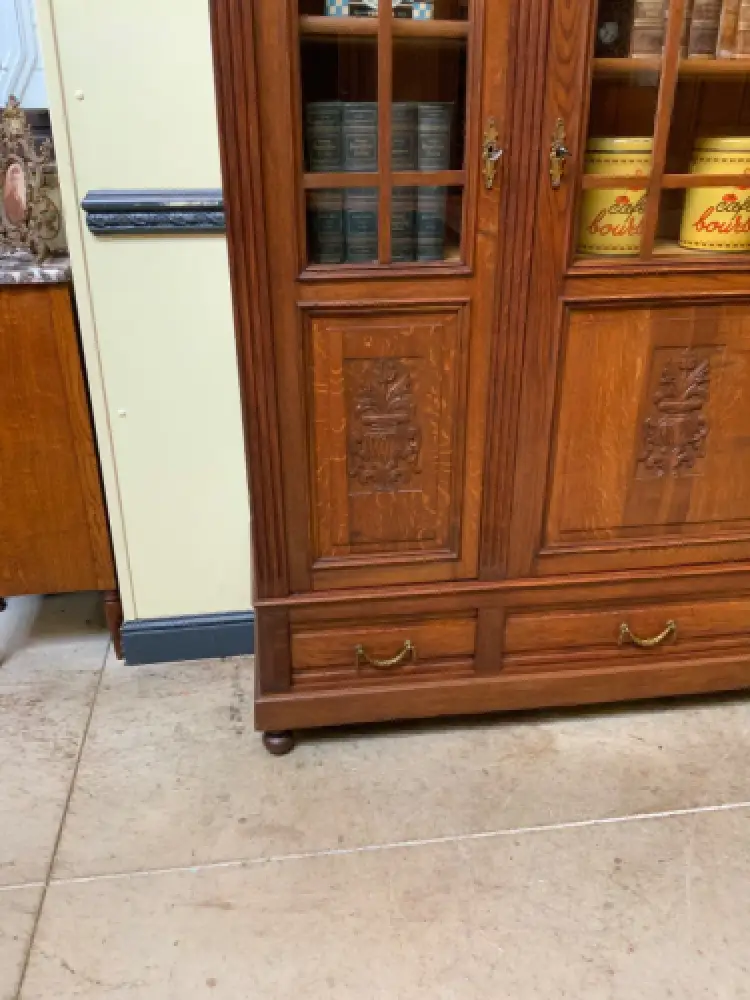 Antik - Bücherschrank, Vitrine - Jugendstil - Lieferung möglich! 10