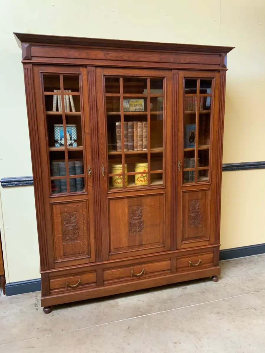 Antik - Bücherschrank, Vitrine - Jugendstil - Lieferung möglich! 13