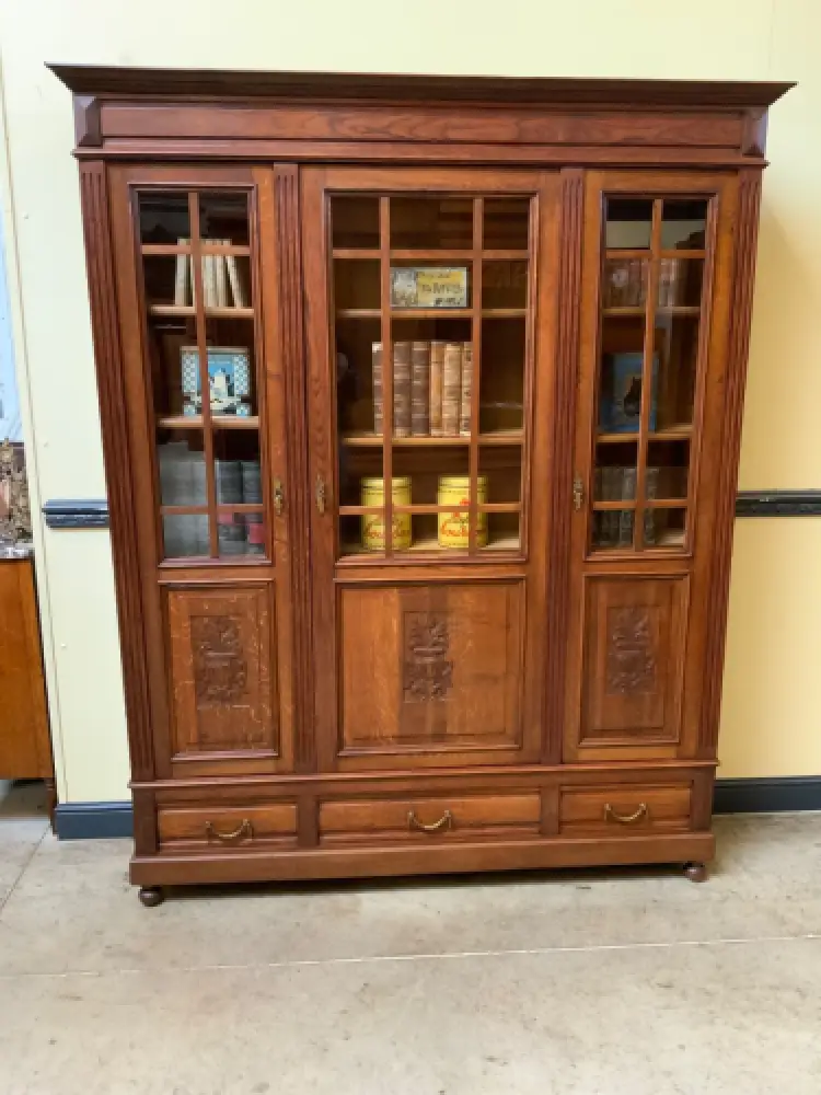 Antik - Bücherschrank, Vitrine - Jugendstil - Lieferung möglich! 14