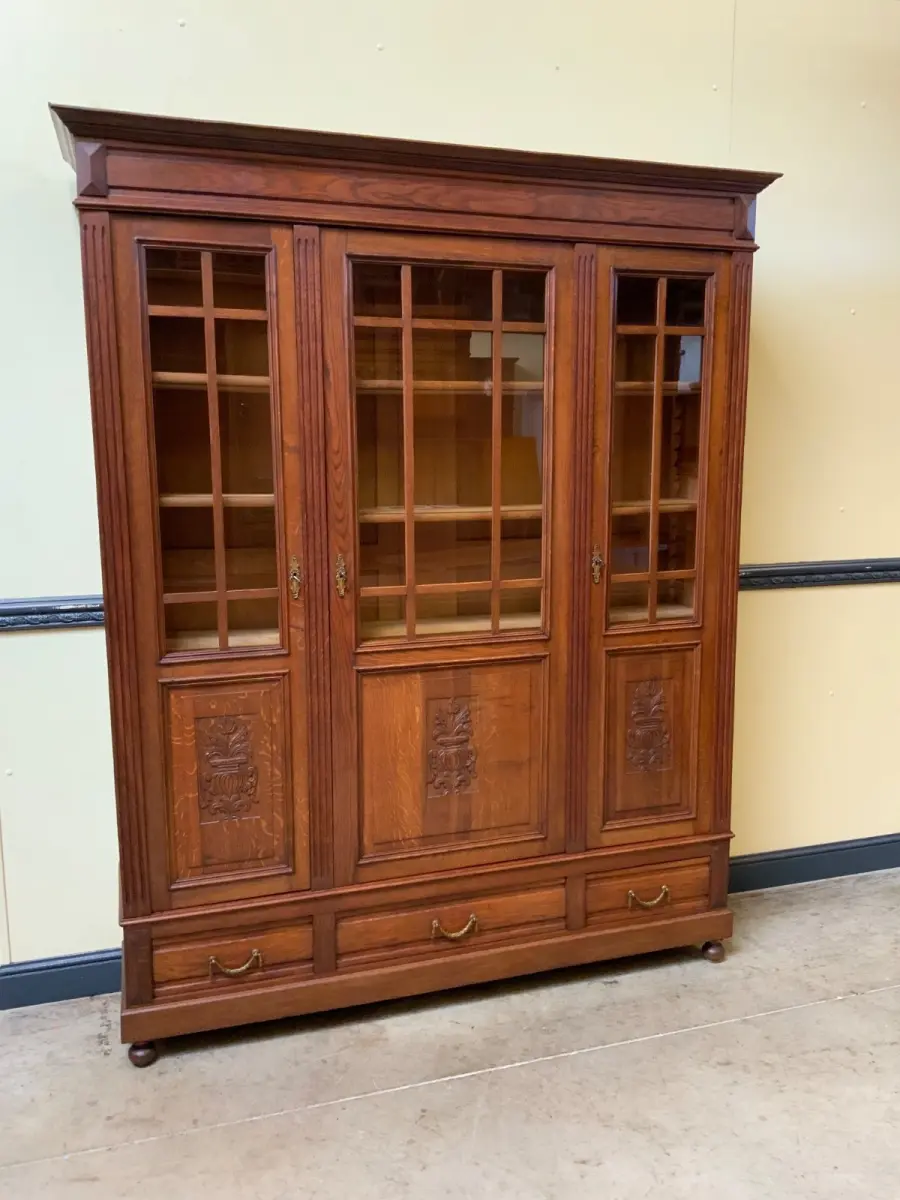 Antik - Bücherschrank, Vitrine - Jugendstil - Lieferung möglich! 16