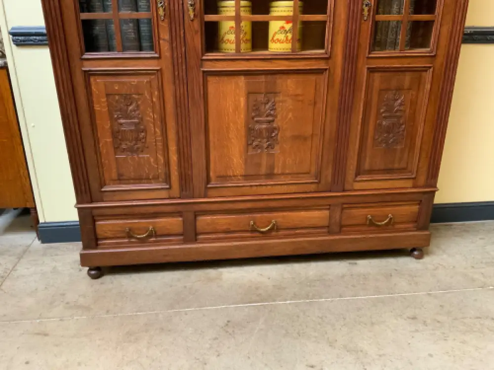 Antik - Bücherschrank, Vitrine - Jugendstil - Lieferung möglich! 6