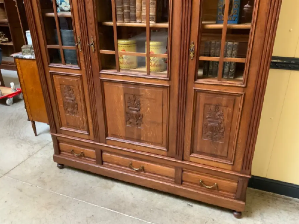 Antik - Bücherschrank, Vitrine - Jugendstil - Lieferung möglich! 9