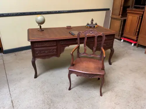 Antik - Schreibtisch, Armlehnstuhl - Historismus, Louis XV - Lieferung möglich!