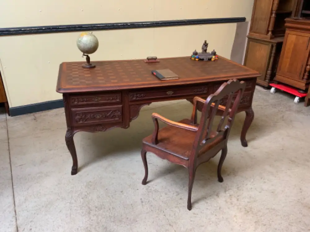 Antik - Schreibtisch, Armlehnstuhl - Historismus, Louis XV - Lieferung möglich! 1