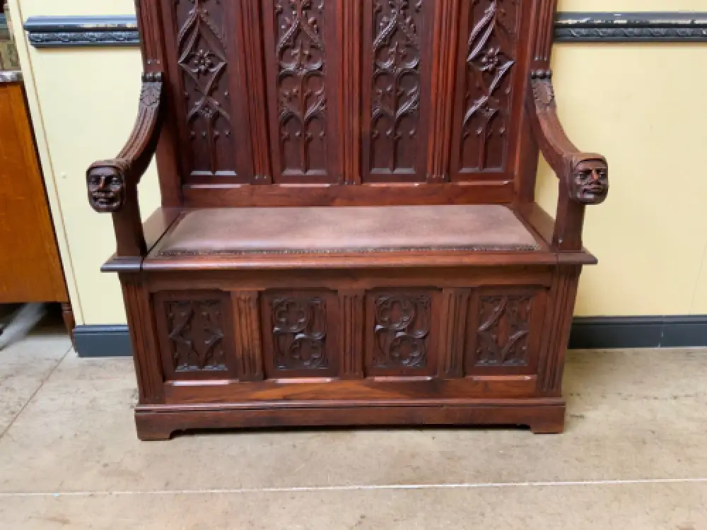 Antik - Neogotische Truhen Bank,  Sensationell - Lieferung möglich! 10