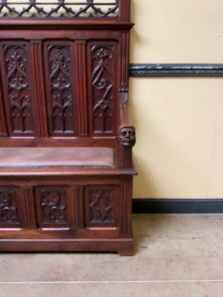 Antik - Neogotische Truhen Bank,  Sensationell - Lieferung möglich! 14