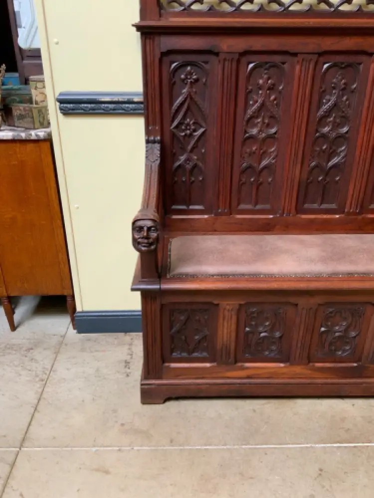 Antik - Neogotische Truhen Bank,  Sensationell - Lieferung möglich! 15