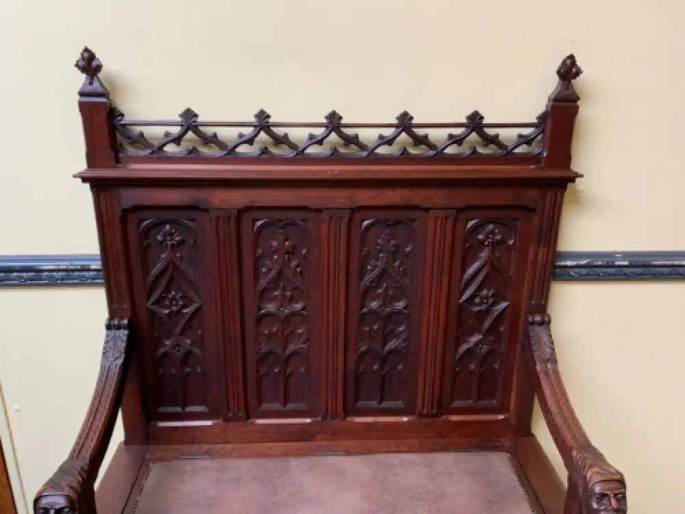 Antik - Neogotische Truhen Bank,  Sensationell - Lieferung möglich! 8