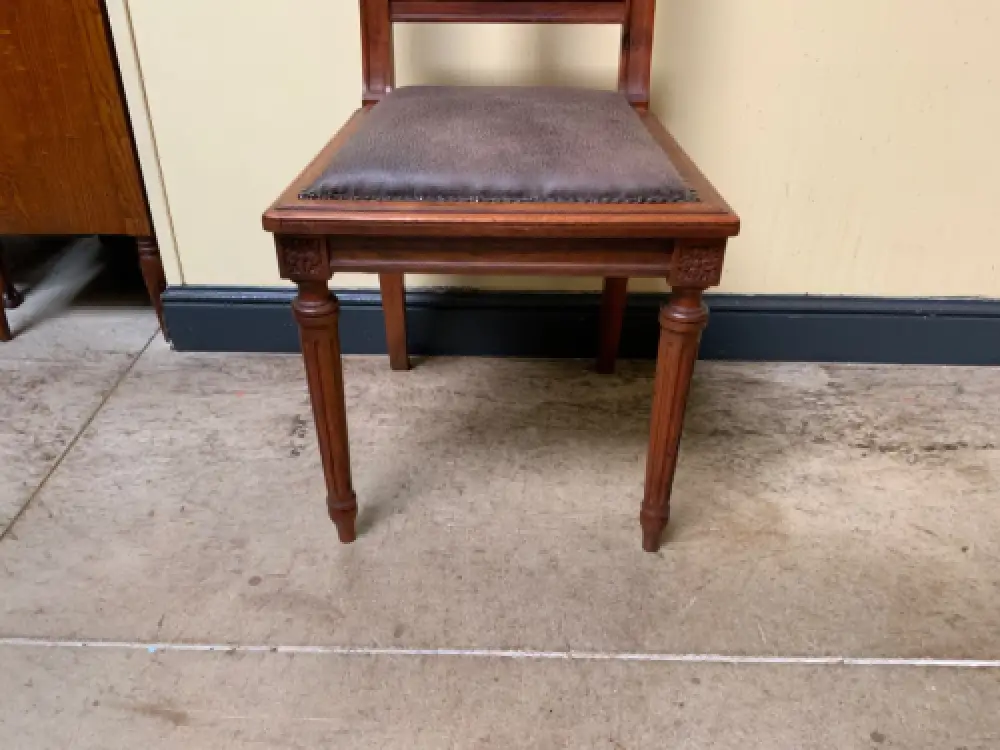 6 antike Jugendstil Stühle mit Lederbezug  - Lieferung möglich! 8