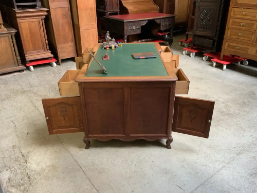 Antik - Doppelseitiger Schreibtisch - Jugendstil - Lieferung möglich! 10