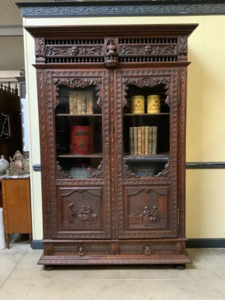 Antike imposante Bretonische Vitrine, Bücherschrank ,   -  Lieferung möglich! 1