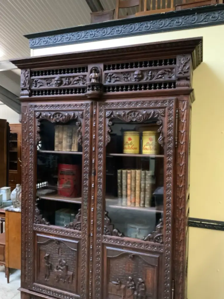 Antike imposante Bretonische Vitrine, Bücherschrank ,   -  Lieferung möglich! 12