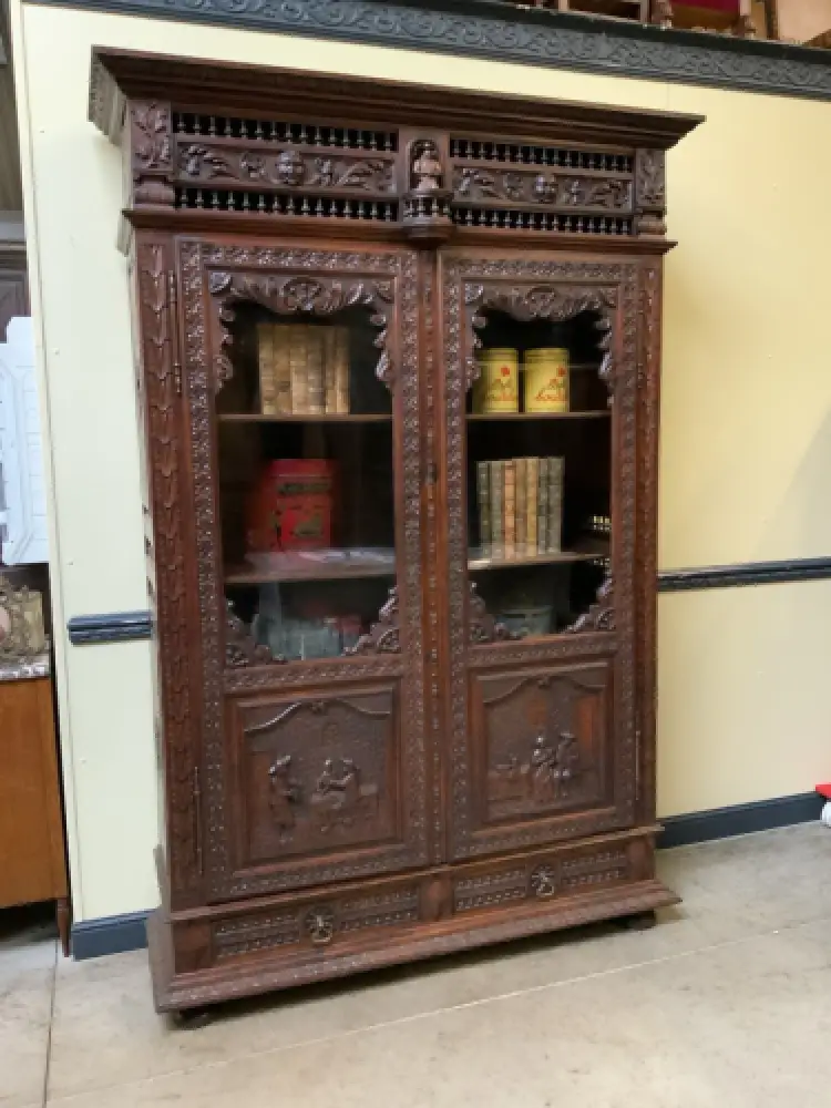 Antike imposante Bretonische Vitrine, Bücherschrank ,   -  Lieferung möglich! 2