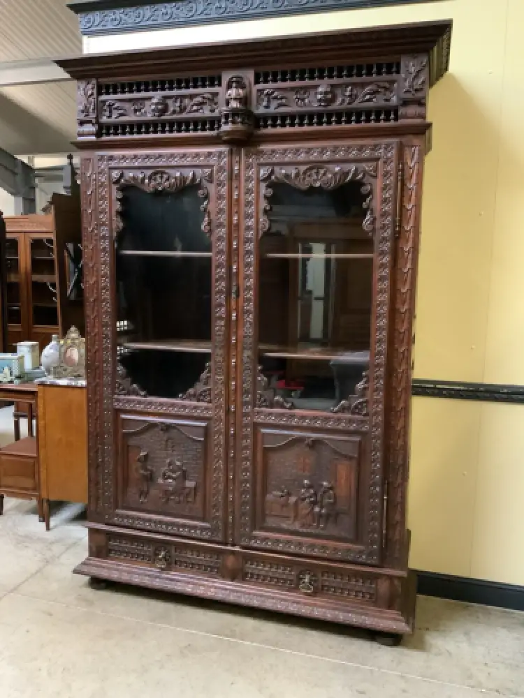 Antike imposante Bretonische Vitrine, Bücherschrank ,   -  Lieferung möglich! 20