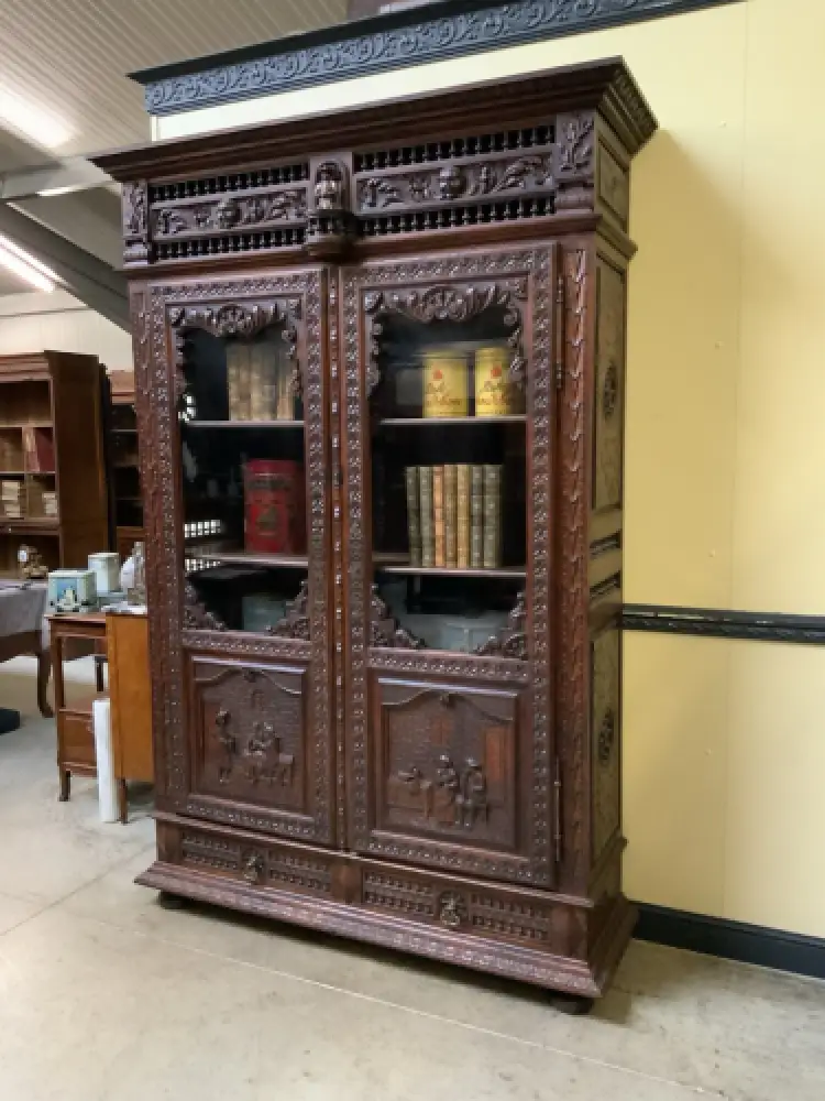 Antike imposante Bretonische Vitrine, Bücherschrank ,   -  Lieferung möglich! 3