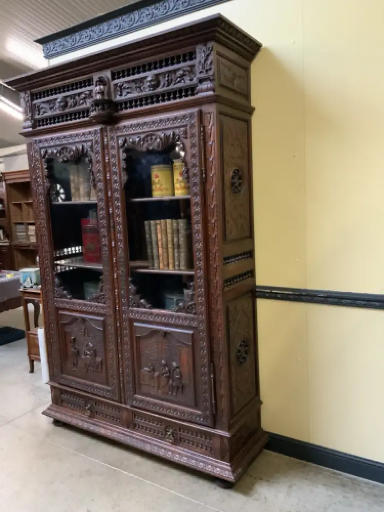 Antike imposante Bretonische Vitrine, Bücherschrank ,   -  Lieferung möglich! 4