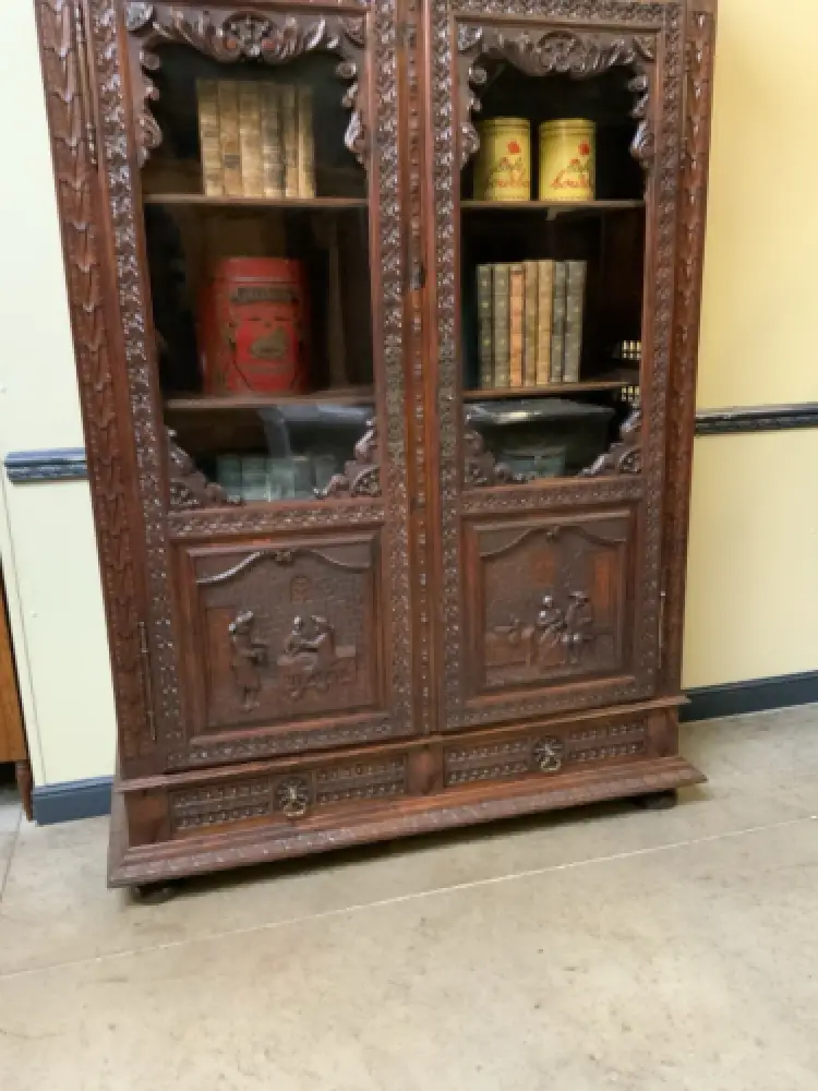 Antike imposante Bretonische Vitrine, Bücherschrank ,   -  Lieferung möglich! 8