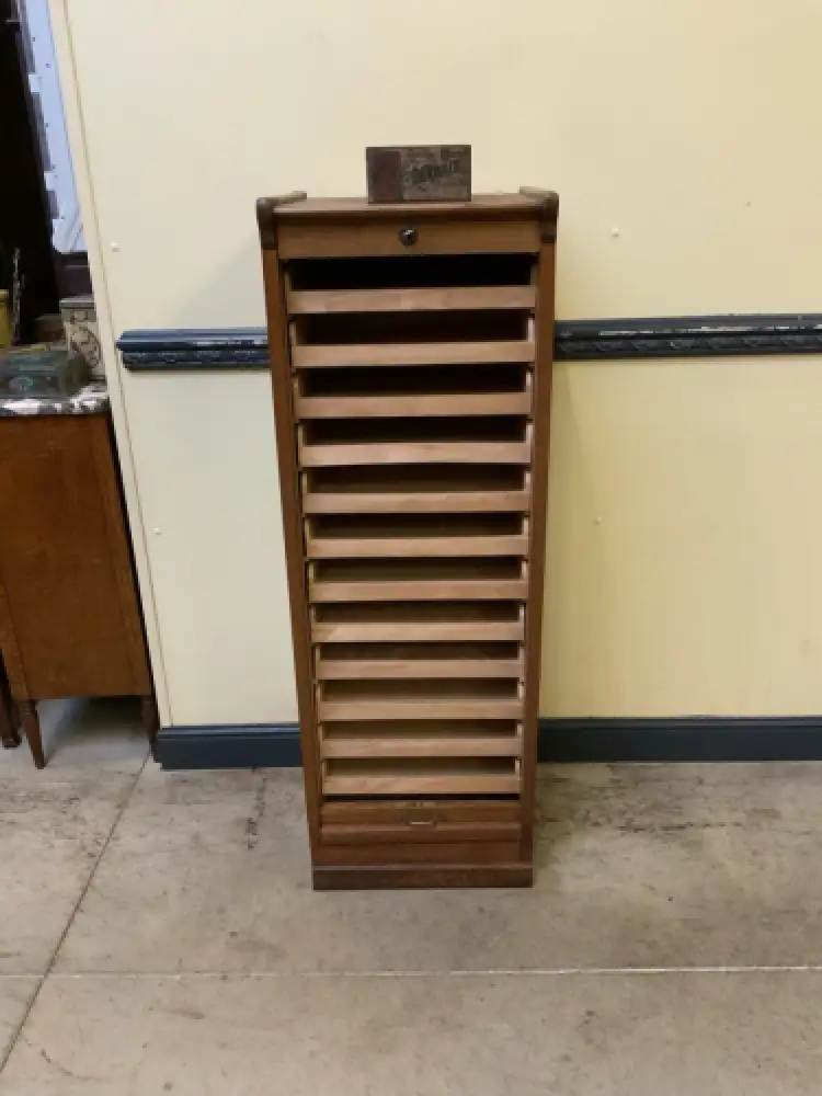 Antiker Art Deco Rollladen Archivschrank - Lieferung möglich! 11