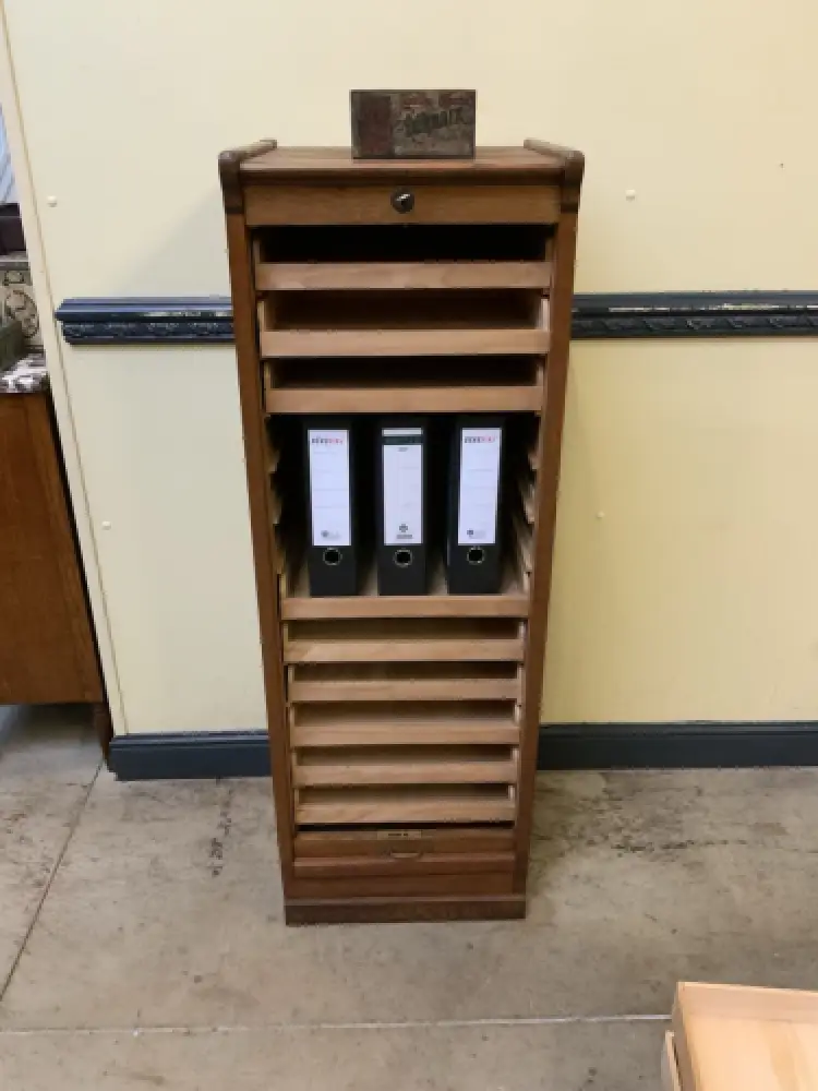 Antiker Art Deco Rollladen Archivschrank - Lieferung möglich! 13