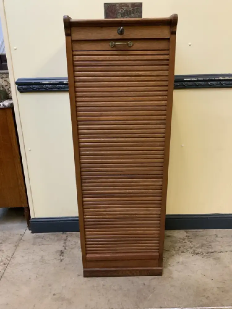 Antiker Art Deco Rollladen Archivschrank - Lieferung möglich! 9
