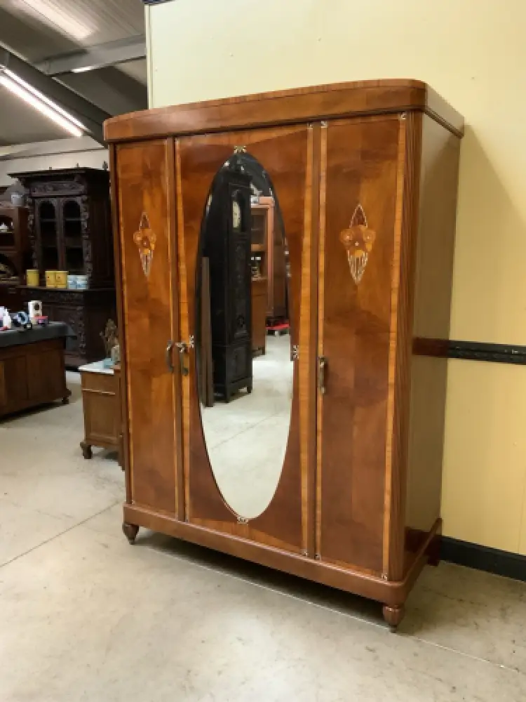 Antik - Kleiderschrank, Wäscheschrank, Intarsien -Art Deco -  Lieferung möglich! 2
