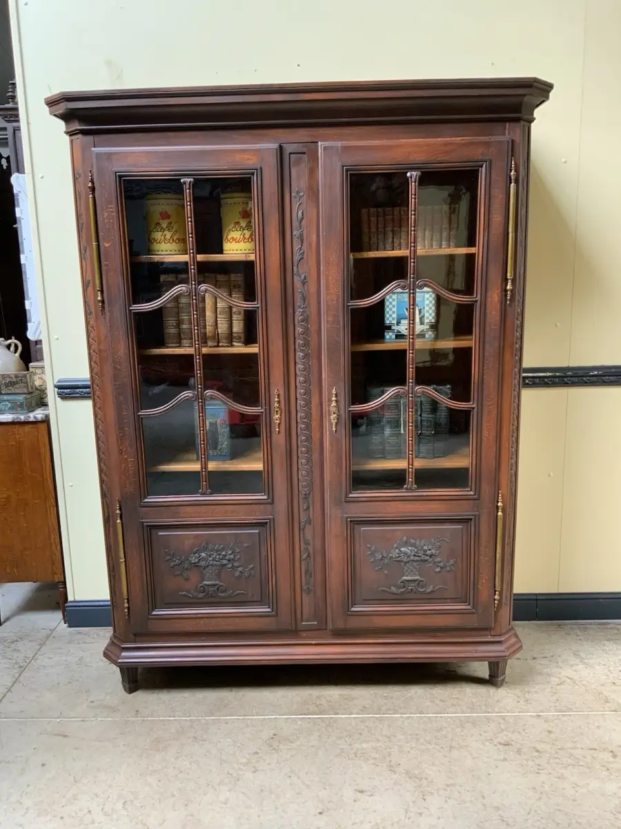 Antik - Vitrine, Bücherschrank - Jugendstil -  Lieferung möglich!