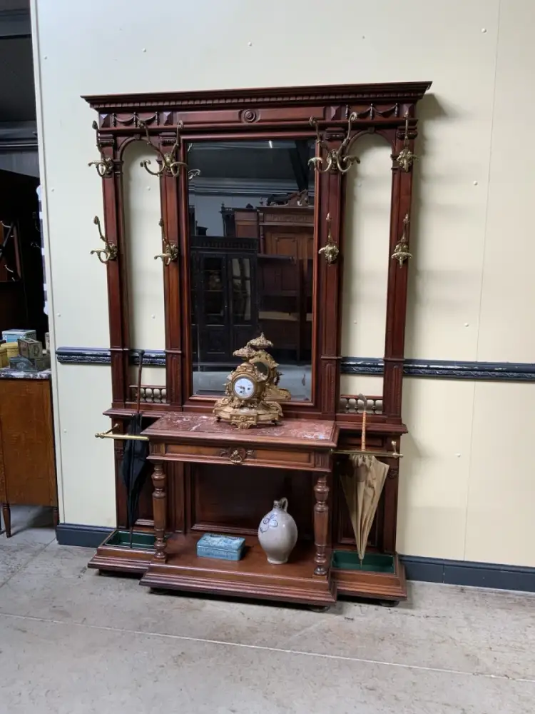 Antik - Garderobe, Kleiderständer, Nußbaum - Jugendstil - Lieferung möglich! 0