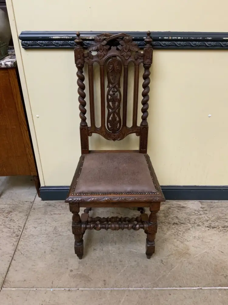 6 antike Gründerzeit Stühle mit Lederbezug  - Lieferung möglich! 1