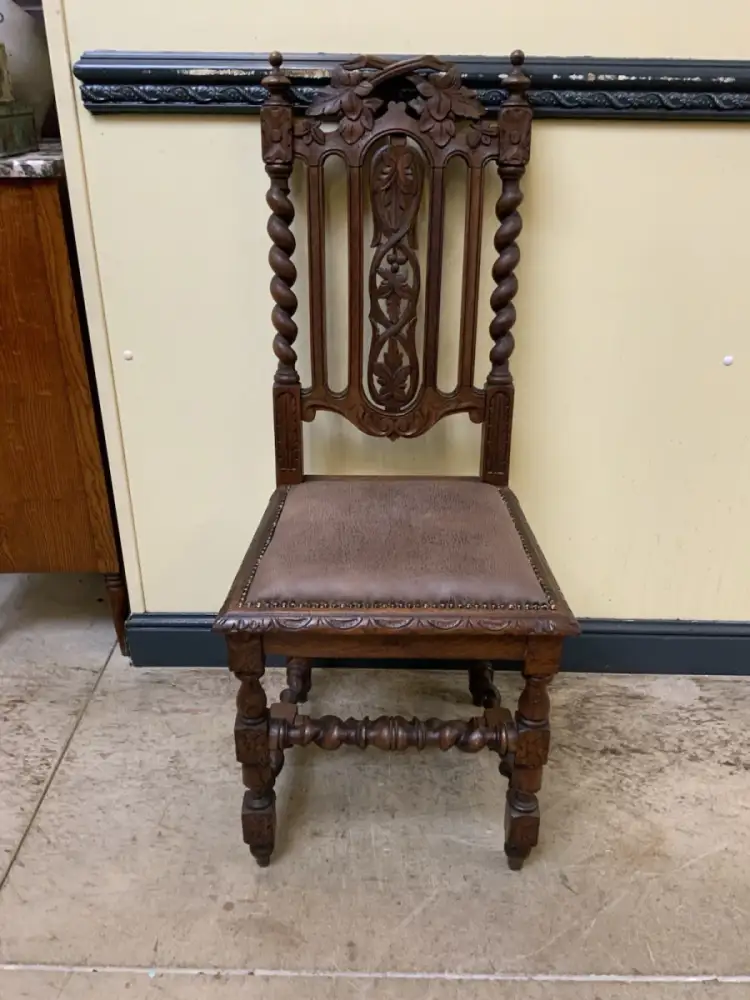 6 antike Gründerzeit Stühle mit Lederbezug  - Lieferung möglich! 2