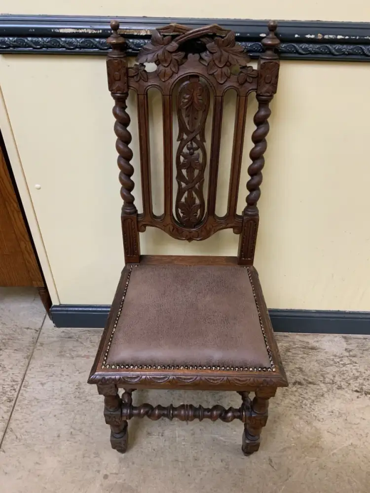 6 antike Gründerzeit Stühle mit Lederbezug  - Lieferung möglich! 3