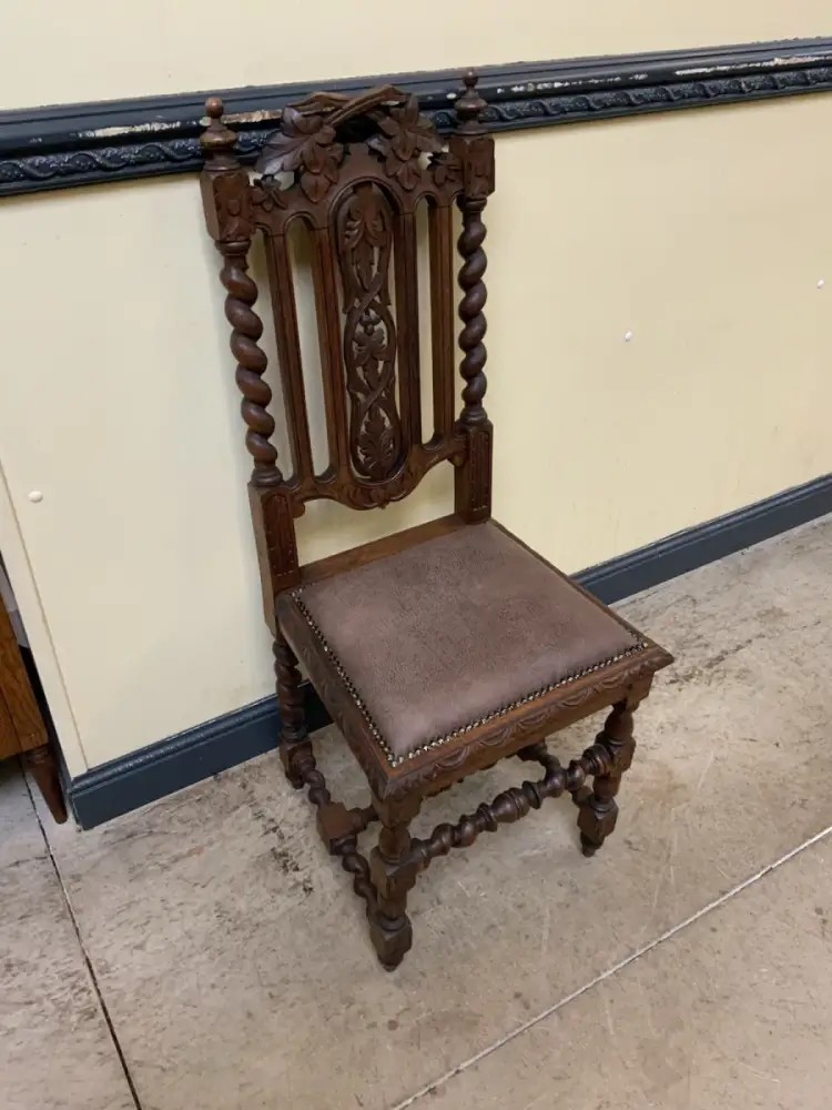 6 antike Gründerzeit Stühle mit Lederbezug  - Lieferung möglich! 4