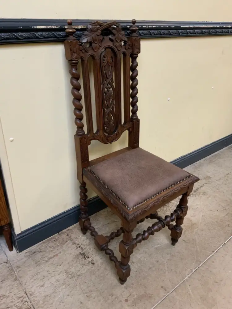 6 antike Gründerzeit Stühle mit Lederbezug  - Lieferung möglich! 5