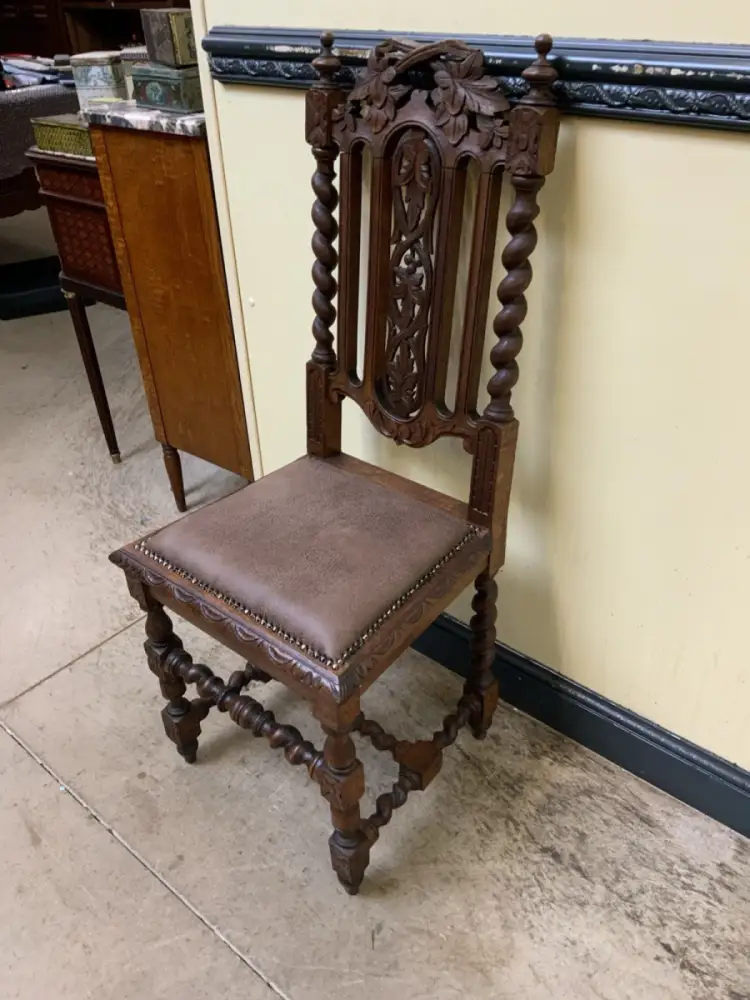 6 antike Gründerzeit Stühle mit Lederbezug  - Lieferung möglich! 6